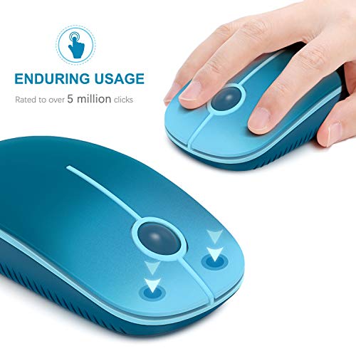 VssoPlor Wireless Mouse, 2.4G Slim Portable Computer Laptop Mouse with Nano Receiver Quiet Silent Optical Mice for Notebook, PC, Laptop, Computer-Gradient Blue - color: Gradient Blue