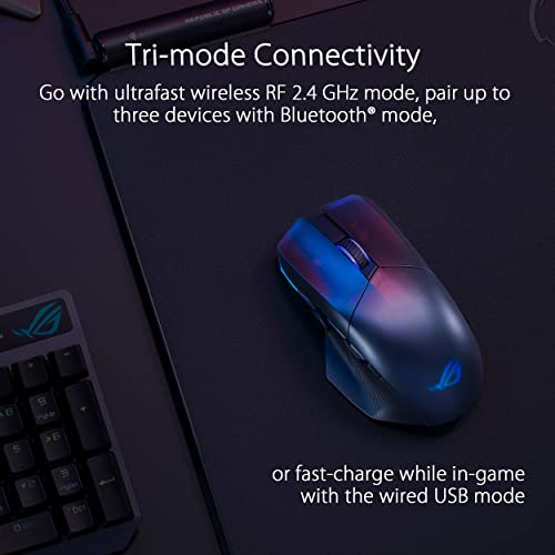 ASUS ROG Chakram X Origin Wireless Gaming Mouse – MMO/MOBA Design, Detachable Joystick, 11 Programmable Buttons Right-Handed, 123g, Tri-Mode Connectivity, 36K DPI, up to 150Hr Battery, PC/Mac Support - style: Chakram X