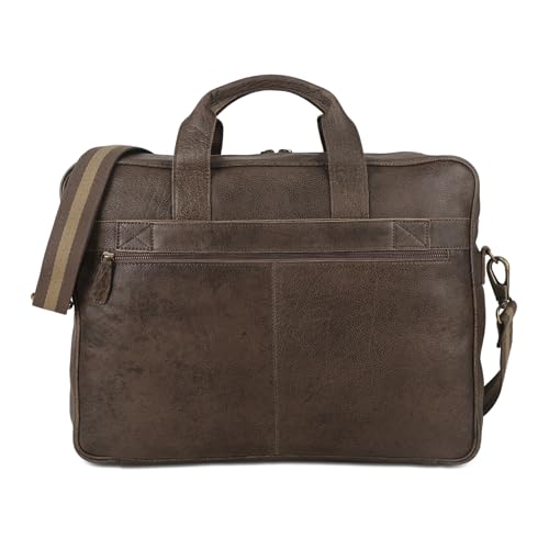 Leather briefcase 18 Inch Laptop Messenger Bags for Men and Women Best Office briefcase Satchel Bag (Grey) - color: Grey