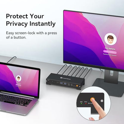 USB C Laptop Docking Station 3 Monitors 4K with 120W Power Supply 15-in-1 Thunderbolt Dock for Multiple Monitors with 2DP and HDMI Port PD100W/10Gbps USB/SD&TF/Ethernet etc (macOS-No Extended Mode)