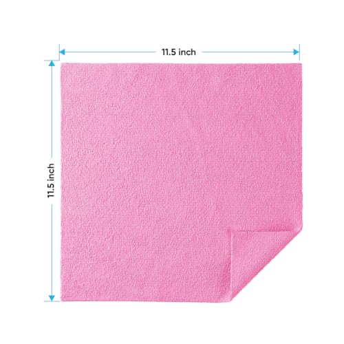 HOMEXCEL Pink Microfiber Cleaning Cloths, 20 Pack Cleaning Rags - Lint Free & Scratch-Free Microfiber Towels for Cars, House & Kitchen, Absorbent Cleaning Towels, 11.5 x 11.5 Inch - color: Pink