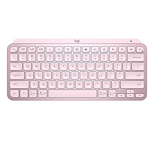 Logitech MX Keys Mini Minimalist Wireless Illuminated Keyboard, Compact, Bluetooth, Backlit, USB-C, Compatible with Apple macOS, iOS, Windows, Linux, Android, Metal Build - Rose - color: Rose, style: MX Keys Mini