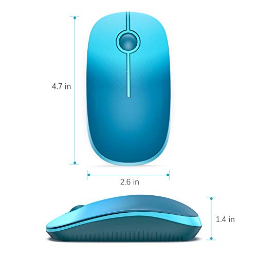 VssoPlor Wireless Mouse, 2.4G Slim Portable Computer Laptop Mouse with Nano Receiver Quiet Silent Optical Mice for Notebook, PC, Laptop, Computer-Gradient Blue - color: Gradient Blue