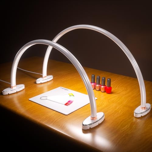 Half Moon Light for Nail Desk.3Light Colors.Adjustable Brightness . Lamp for Nails Table for For Painting.Embroidery.Reading etc.Moon Light Nail Tech ShadowFree Lighting （Large & Medium Combo Set ） - size: 20&24inch Combo Set