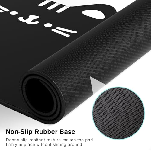 Dapesuom Large Gaming Mouse Pad, Extended Mouse Mat with Stitched Edges, Cute Anime Cat Keyboard Pad with Non-Slip Base, Big XXL Desk Mats for Gamer, Laptop, Computer, Desktop, 29.5 x 15.9in, Black - color: Black