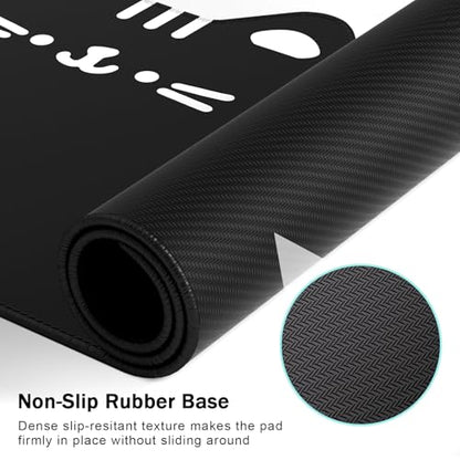 Dapesuom Large Gaming Mouse Pad, Extended Mouse Mat with Stitched Edges, Cute Anime Cat Keyboard Pad with Non-Slip Base, Big XXL Desk Mats for Gamer, Laptop, Computer, Desktop, 29.5 x 15.9in, Black - color: Black