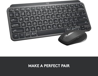 Logitech MX Keys Mini Minimalist Wireless Illuminated Keyboard, Compact, Bluetooth, Backlit, USB-C, Compatible with Apple macOS, iOS, Windows, Linux, Android, Metal Build - Graphite - color: Graphite, style: MX Keys Mini