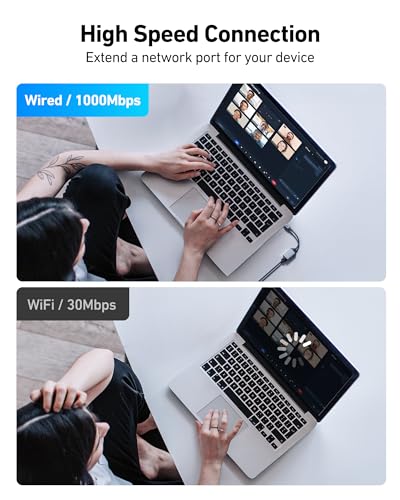 Acer USB C to Ethernet Adapter, Plug and Play RJ45 to Type C Network Dongle(Thunderbolt 3/4 Compatible), 1Gbps Aluminum USB-C LAN Adapter for Laptop, MacBook Pro/Air, iPad Pro, iPhone 15/16, Dell XPS