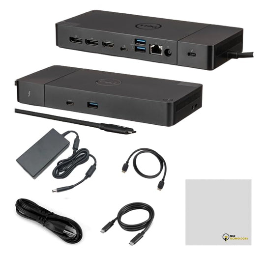 Dell Thunderbolt Dock - WD19TBS Bundle - 1 Year Warranty - 180W (130w Power Delivery), with HDMI Cable, C to C Cable and AC Adapter Multiple Monitor Display (Renewed)