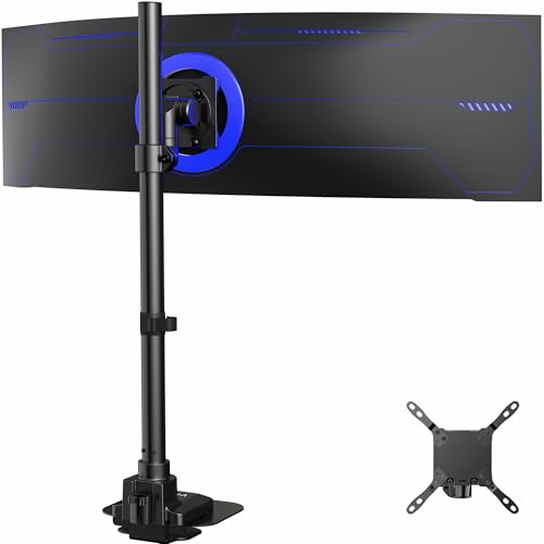 VIVO Single Ultra-Wide Monitor Desk Mount for up to 57 inch Ultrawide Screens, Extra Tall Heavy Duty Adjustable Stand Holds 59.4 lbs, Black, STAND-V157R - size: up to 57" screens, style: Extra Tall