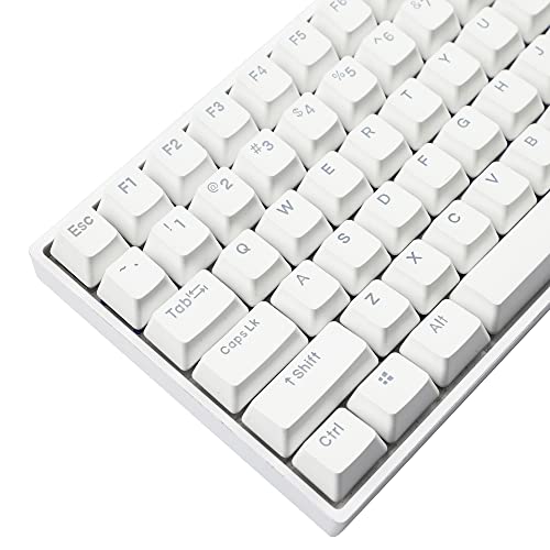 YMDK Double Shot 108 Dyed PBT Shine Through OEM Profile Keycap Rainbow Carbon Sunset Backlit Keycaps for MX Switches Mechanical Keyboard（Only Keycap） (White 122) - color: White 122