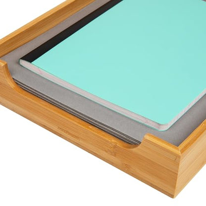 Mind Reader Paper Tray, Desktop Organizer, File Storage, Modern, Office, Bamboo, 10.25"L x 12.5"W x 2.25"H, Brown - size: Paper Tray