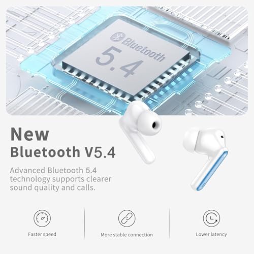 xinwld Wireless Earbuds, 2026 Bluetooth 5.4 Ear Buds in Ear with 4 ENC Noise Cancelling Mic, Wireless Earphones HiFi Stereo Deep Bass, in-Ear Bluetooth Earbuds LED Display IP7,40H Playtime, Lake Blue - color: Sky Blue