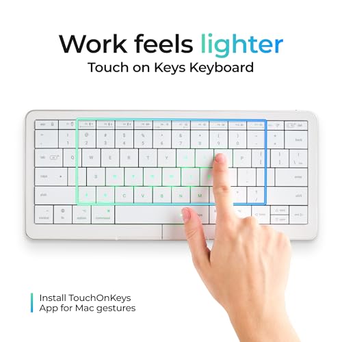 CLVX S Mac | Touch On Keys & Gestures AI Keyboard | Bluetooth & USB-C | Low Profile Silent Scissor Keys | Interactive RGB | Aluminum Chassis | Compatible with Mac/iPad/AppleTV/VisionPro - style: Compact Mac