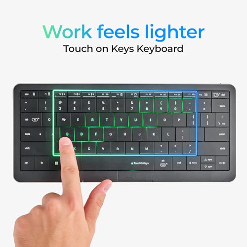 CLVX S Windows | Compact Touch On Keys & Gestures AI Keyboard | Bluetooth & USB-C | Low-Profile Silent Scissor Keys | Interactive RGB | Aluminum Chassis | Compatible with Windows/Linux/Android - style: Compact Win