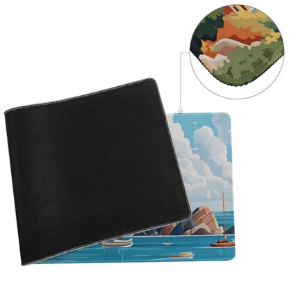 Sea Sandy Beaches Large Extended Gaming Mouse Pad (12x31.5in) - Durable Stitched Edges XXL Desk Mat for Keyboard and Mouse - Water Resistant & Non-Slip Rubber Base - color: black-2, size: 12x31.5in