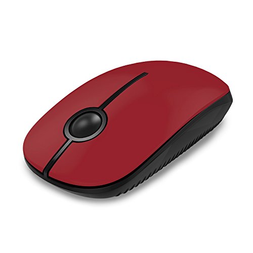 VssoPlor Wireless Mouse, 2.4G Slim Portable Computer Laptop Mouse with Nano Receiver Quiet Silent Optical Mice for Notebook, PC, Laptop, Computer-Black and Red - color: Black and Red