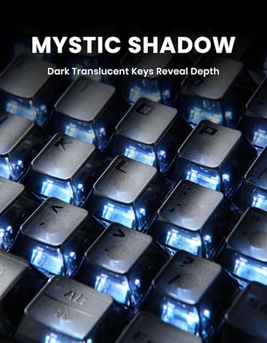 GravaStar Mercury K1 75% Wireless Mechanical Keyboard, Aluminum Alloy Gaming Keyboard with Knob, Hot Swappable, Linear Switches, Transparent Keycaps, RGB Backlit, 2.4GHz/BT5.0/USB for PC Gaming - color: Stealth Black