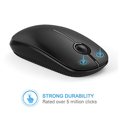 VssoPlor Wireless Mouse, 2.4G Slim Portable Computer Laptop Mouse with Nano Receiver Quiet Silent Optical Mice for Notebook, PC, Laptop, Computer-Black - color: Black