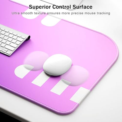 Dapesuom Large Gaming Mouse Pad, Extended Mouse Mat with Stitched Edges, Cute Anime Cat Keyboard Pad with Non-Slip Base, Big XXL Desk Mats for Gamer, Computer, 29.5 x 15.9in, Pink Purple Gradient - color: Z-Pink Purple Gradient