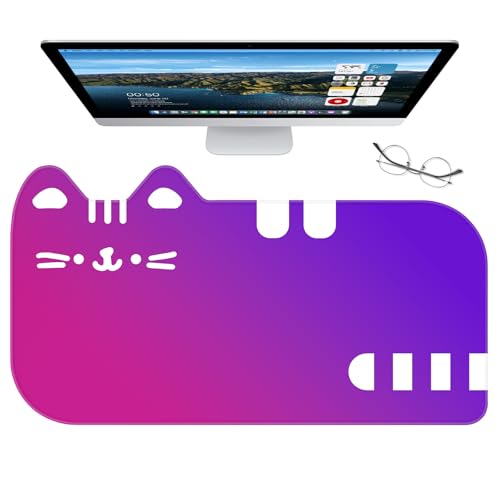 Dapesuom Large Gaming Mouse Pad, Extended Mouse Mat with Stitched Edges, Cute Anime Cat Keyboard Pad with Non-Slip Base, Big XXL Desk Mats for Gamer, Computer, 29.5 x 15.9in, Lavender Indigo Gradient - color: Z-Lavender Indigo Gradient
