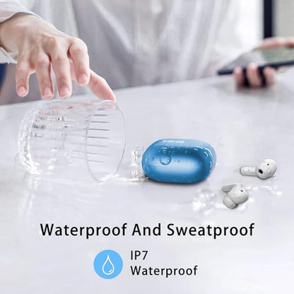 xinwld Wireless Earbuds, 2026 Bluetooth 5.4 Ear Buds in Ear with 4 ENC Noise Cancelling Mic, Wireless Earphones HiFi Stereo Deep Bass, in-Ear Bluetooth Earbuds LED Display IP7,40H Playtime, Lake Blue - color: Sky Blue