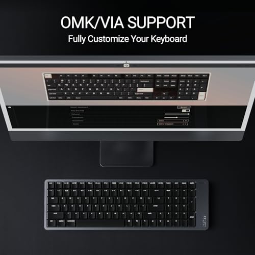 LOFREE Flow2 Low-Profile Mechanical Keyboard, Aluminum Alloy with Surfer Linear Switches, Rechargeable Wireless Keyboards with 3 Mode Connections for Windows, macOS (Silver, 68 Keys) - color: Silver, size: 68 Keys