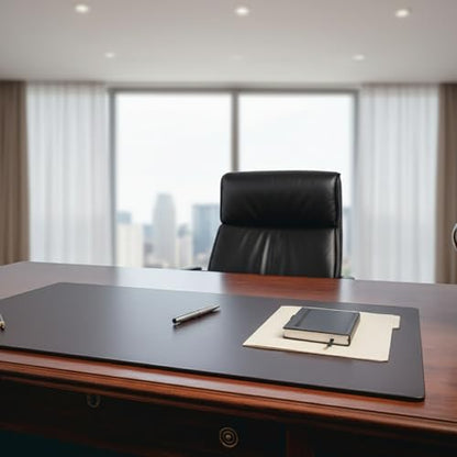 Dacasso Leather Desk Pad Without Side Rails - color: Chocolate Brown, size: 24" x 38"