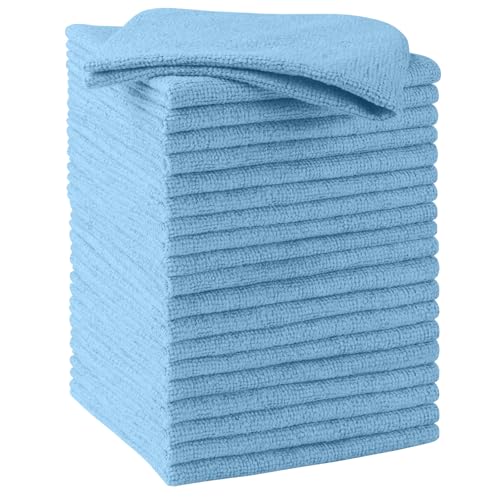 HOMEXCEL Blue Microfiber Cleaning Cloths, 20 Pack Cleaning Rags - Lint Free & Scratch-Free Microfiber Towels for Cars, House & Kitchen, Absorbent Cleaning Towels, 11.5 x 11.5 Inch - color: Blue