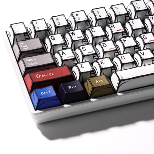 XVX Retro PBT Keycaps, Cherry Profile Keycap Set, Dye Sublimation Graffiti Keyboard Keycaps Suitable for 60% 65% 75% 80% 100% MX Switches Mechanical Keyboard - color: Retro Graffiti
