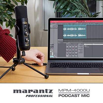 Marantz Professional MPM-4000U Podcast Mic - USB Condenser Microphone With Mixer and Headphone Output for Podcasting, Live Streaming, YouTube Projects - style: USB Mic w/ Monitoring & Mute Button