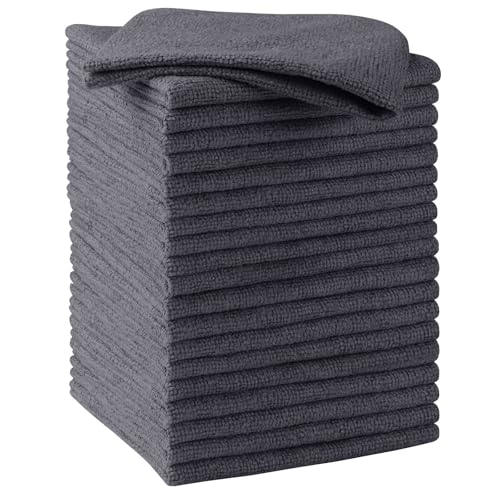 HOMEXCEL Grey Microfiber Cleaning Cloths, 20 Pack Cleaning Rags - Lint Free & Scratch-Free Microfiber Towels for Cars, House & Kitchen, Absorbent Cleaning Towels, 11.5 x 11.5 Inch - color: Grey