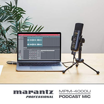 Marantz Professional MPM-4000U Podcast Mic - USB Condenser Microphone With Mixer and Headphone Output for Podcasting, Live Streaming, YouTube Projects - style: USB Mic w/ Monitoring & Mute Button