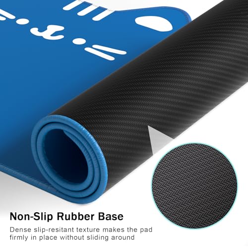 Dapesuom Large Gaming Mouse Pad, Extended Mouse Mat with Stitched Edges, Anime Cat Keyboard Pad with Non-Slip Base, Big XXL Desk Mats for Gamer, Laptop, Computer, Desktop, 29.5 x 15.9in， Dark Blue - color: Dark Blue