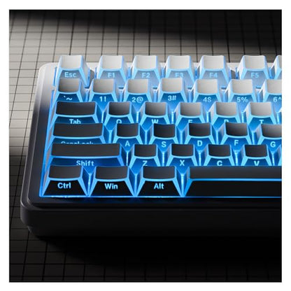 XVX White Shine Through Keycaps, PBT Keyboard Keycaps Cherry Profile, Custom Side Printed Keycap Sets Suitable for 60% 65% 75% 80% 100% Mechanical Keyboard - color: White Prism
