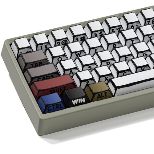 XVX Retro PBT Keycaps, Side Printed Keycap Set Cherry Profile, Dye Sublimation Graffiti Keyboard Keycaps Suitable for 60% 65% 75% 80% 100% MX Switches Mechanical Keyboard - color: Side Printed Graffiti