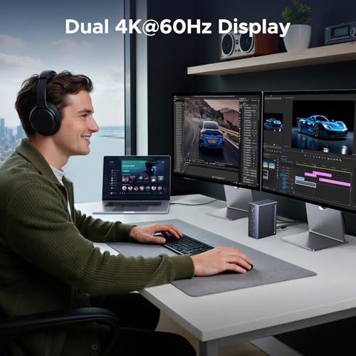 UGREEN Revodok Max 13-in-1 Thunderbolt 4 Docking Station, 40Gbps with 3×TBT4 (Dual 4K@60Hz max), 180W Total Power (96W Laptop Charging), 1Gbps Ethernet, SD/TF 3.0, 3.5mm Audio
