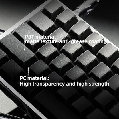 XVX Shine Through PBT Keycaps, Gradient Gray Keyboard Keycaps Cherry Profile, Custom Side Printed Keycap Sets Suitable for 60% 65% 75% 80% 100% Mechanical Keyboard - color: Gradient Grey Prism