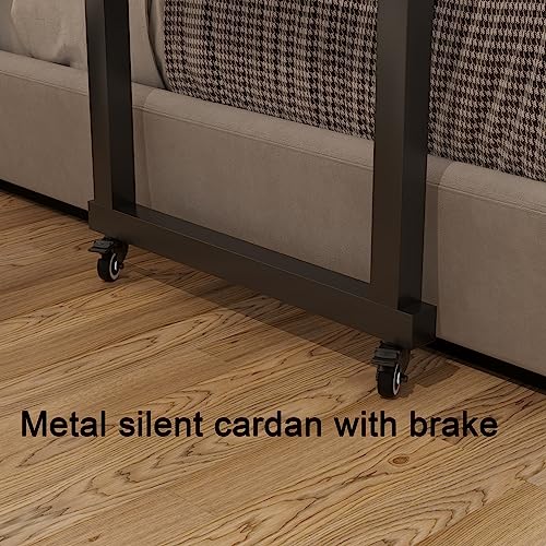 TigerDad Overbed Table with Wheels Overbed Desk Over Bed Desk King Queen Bed Table Overbed Laptop Table Over Bed Table with Wheels((Gray) - color: Grey