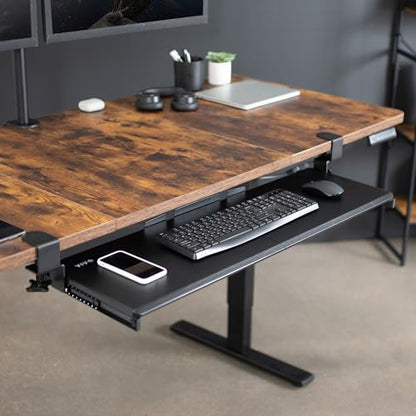 VIVO Extra Long Clamp-on Computer Keyboard and Mouse Under Desk Slider Tray, 34 x 11 inch Pull Out Platform Drawer, Black, MOUNT-KB15EB - color: Black, size: 34 inch