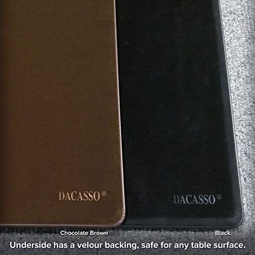 Dacasso Leather Desk Pad Without Side Rails - color: Chocolate Brown Leatherette, size: 24" x 38"