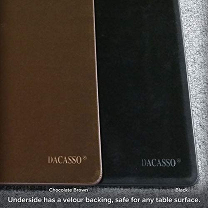 Dacasso Leather Desk Pad Without Side Rails - color: Chocolate Brown Leatherette, size: 24" x 38"