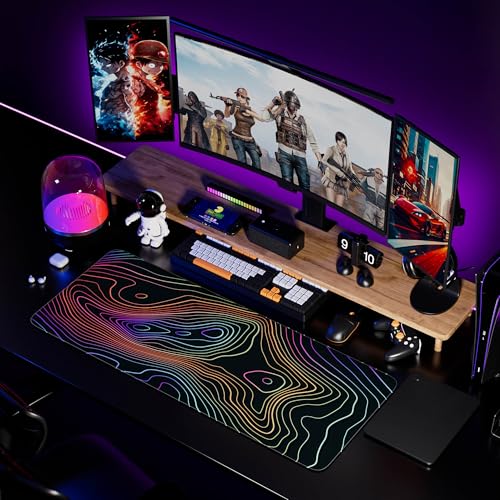 Desk Mat,Large Gaming Mouse Pad 35''×15.6'' XXL Extended Mouse Pad Mat Desk Pad with Non-Slip Base Mousepad for Computer,Office,Keyboard and Laptop - Topographic - color: A4-Topographic 1