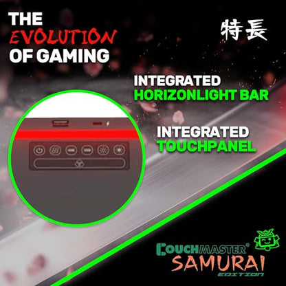 Couchmaster CYCON³ Samurai Edition with HORIZONLIGHT Bar, Ultimate Ergonomic USB-Hub Gaming Lap Desk for Couch and Bed, Compatible with All Keyboards and Mouse/Mice, Laptops, PCs, PS4/5, Xbox - color: Samurai Black Edition