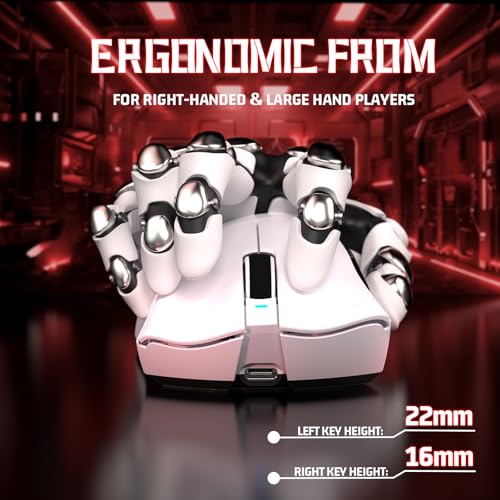 ATTACK SHARK V3 Ultra-Light Wireless Gaming Mouse,PAW3311 Sensor, 500mAh, 62g, 25KDPI 2.4G/BT/USB-C Rechargeable Wireless Mouse with 5 Programmable Buttons for Laptop,PC,Mac Gamer (White) - color: White