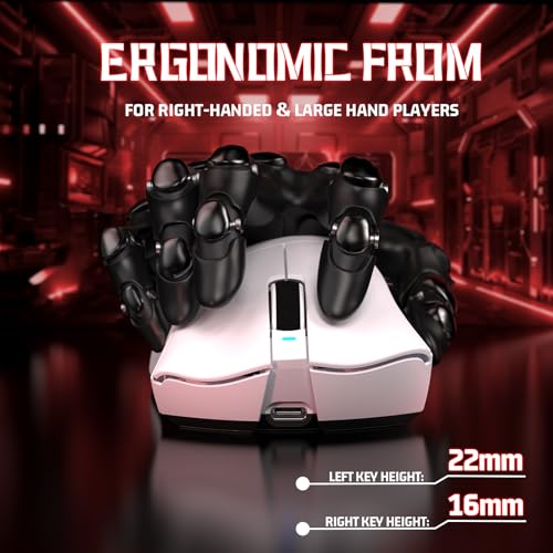 ATTACK SHARK V3 Ultra-Light Wireless Gaming Mouse,PAW3311 Sensor, 500mAh, 62g, 25KDPI 2.4G/BT/USB-C Rechargeable Wireless Mouse with 5 Programmable Buttons for Laptop,PC,Mac Gamer (White) - color: White