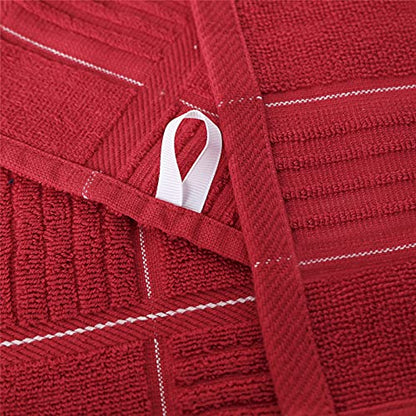 Glynniss Red Kitchen Towels and Dishcloths Set, Dish Towels and Dish Rags Set for Washing Dishes, Cleaning and Drying Pack of 8 (red) - color: Red