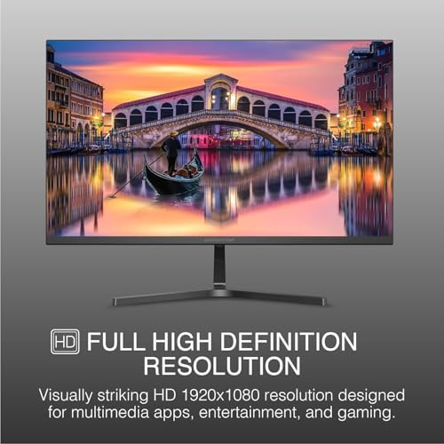 Packard Bell airFrame 24" FHD Monitors + Wireless Keyboard & Mouse, VESA Mount Compatible, HDMI/VGA, Tilt, Slim Bezel, for Home, Office, Light Gaming – 2 Pack - size: 24 Inch, style: 2 Pack + Wireless Keyboard/Mouse Bundle