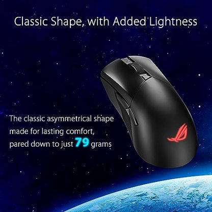 ASUS ROG Gladius III Wireless Aimpoint Gaming Mouse – Right-Handed Ergonomic, 79g, Tri-Mode Connectivity, 36K DPI, up to 119Hr Battery, Hot-Swappable Switches, PC/Mac Support - Black - color: Black, style: Wireless