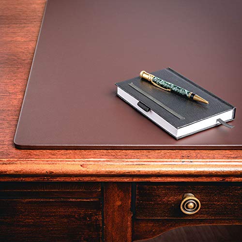 Dacasso Leather Desk Pad Without Side Rails - color: Chocolate Brown Leatherette, size: 24" x 38"